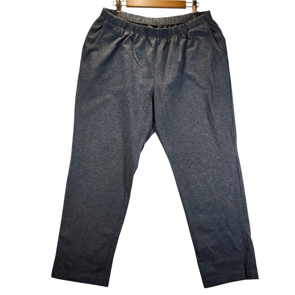 L.L.Bean Knit Pants Men XL PET Charcoal Excellent Cotton Spandex Elastic Waist